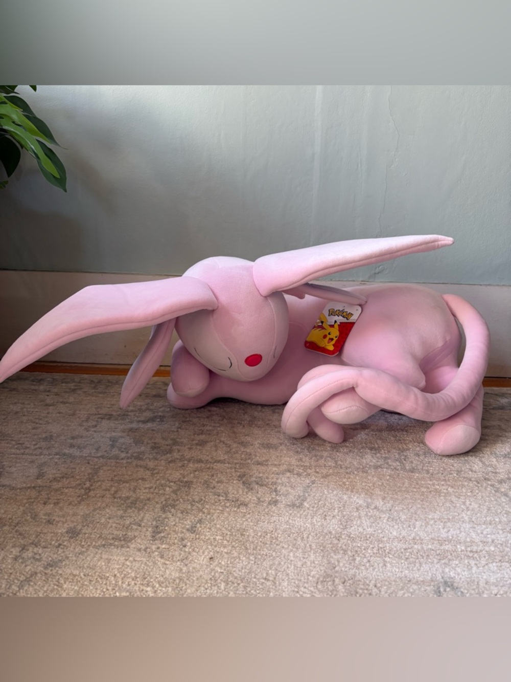 NWT Jazwares Sleeping Pink Pokémon Espeon Plush Stuffed
